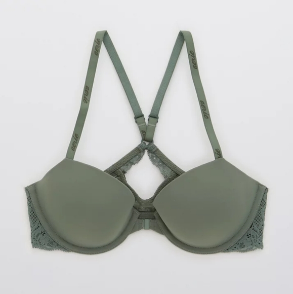 🍸AERIE REAL HAPPY DEMI LIGHTLY LINED LACE BRA SIZE 36C - Picture 5 of 10